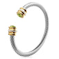 Seven-Color Zircon Bracelet - Titanium Steel European Woven Style Bangle