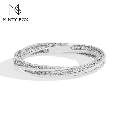 Moissanite Stackable Wedding Band - 925 Sterling Silver & 18K Gold Plated, D Color VVS1