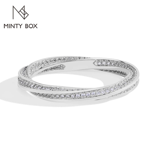 Moissanite Stackable Wedding Band - 925 Sterling Silver & 18K Gold Plated, D Color VVS1