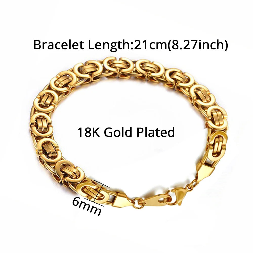 Newest 316L Stainless Steel Bracelet Men Women Wholelsale Wristband 4mm Gold Color Male Hand Chain Link Bracelet Hip Hop Jewelry