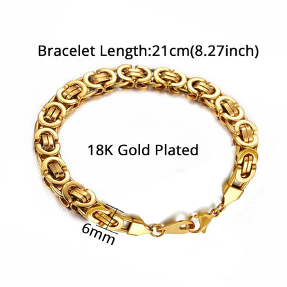 Newest 316L Stainless Steel Bracelet Men Women Wholelsale Wristband 4mm Gold Color Male Hand Chain Link Bracelet Hip Hop Jewelry