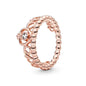 New 925 sterling silver classic rose gold ring, sparkling water droplet crown charm ring, ladies' light luxury exquisite gift