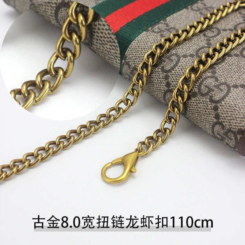 Long Zipper Wallet Chain Accory Handbag Strap DIY Coffee Leather Strip Single oulder Crossbody Bag Chain Replacement