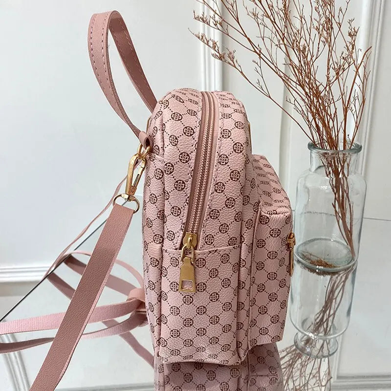 Versatile Women's Mini Backpack - 4-in-1 Fashion Bag for School, Shopping & Travel