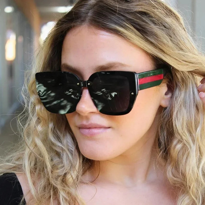 JQZSAG Luxury Oversized Cat Eye Sunglasses — Gradient UV400 CE Certified | Women