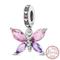 925 Sterling Silver Pink Pendant Charm Bead | Fits Pandora Bracelets & Necklaces | DIY Fine Jewelry