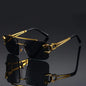 CEYYOR Vintage Punk Frameless Sunglasses — Golden UV400 Anti-Reflective | Women & Men