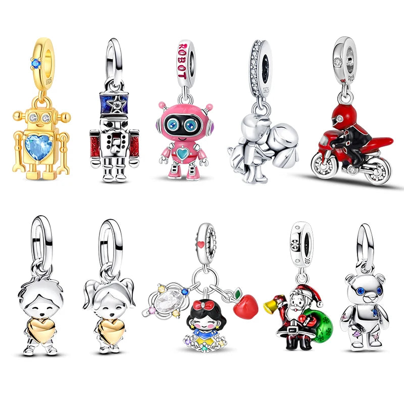 Sterling Silver Character Pendant Charm Bead - Bracelet Necklace Accessory