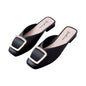 2025 Flat Retro Women Sandals Fashion Spring And Summer Solid Color Round Toe Shoes Non Slip Casual Simple Metal Women Shoes