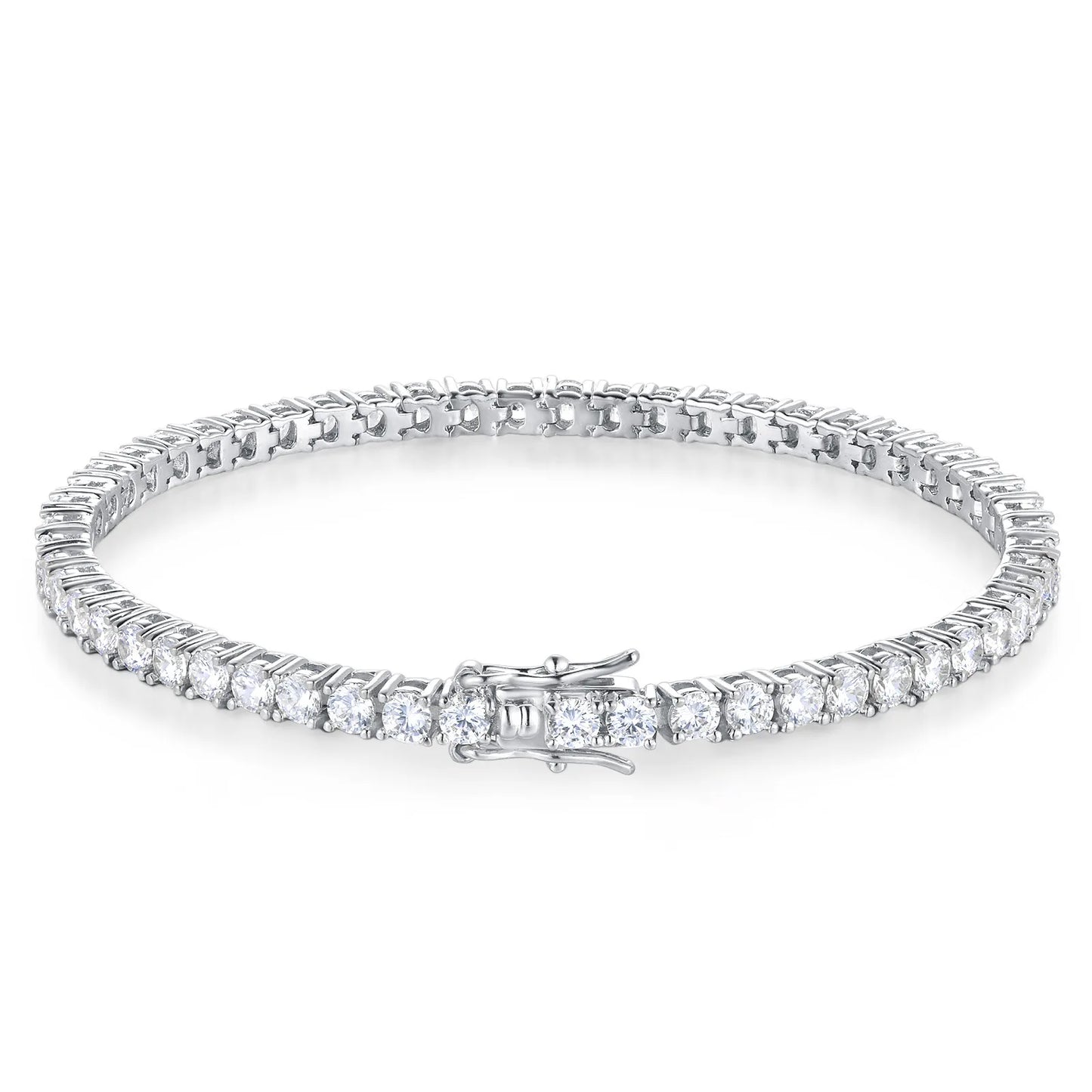 Moissanite Tennis Bracelet - 925 Sterling Silver, D Color VVS1, GRA Certified