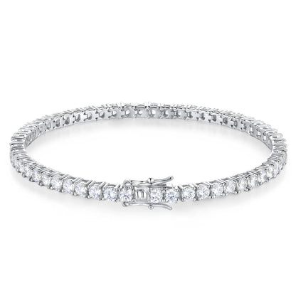Moissanite Tennis Bracelet - 925 Sterling Silver, D Color VVS1, GRA Certified