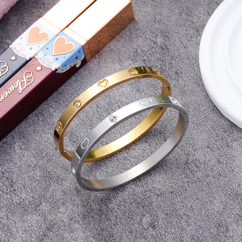 Luxury White Shell Bracelet - Titanium Steel Bangle for Women