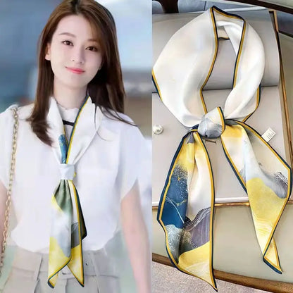 Luxury Long Silk Satin Scarf Belt - Soft Headscarf & Hair Band Accessory