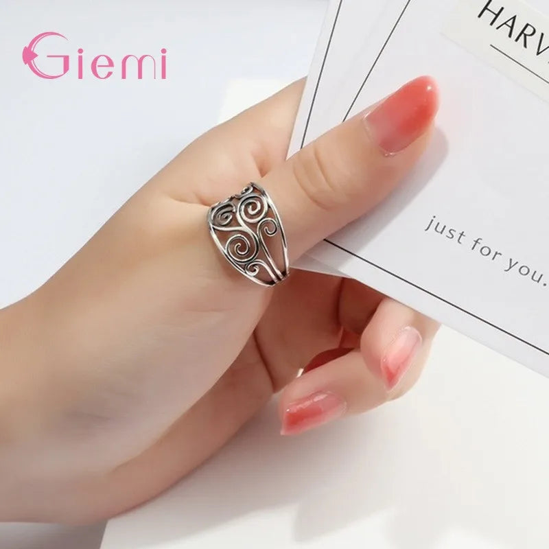 925 Sterling Silver Hollow Flower Ring | AAA Zirconia Wedding & Anniversary Band for Women