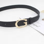 ‌2025 PU Leather Belt - Gold G-Buckle, Trendy Waistband for Jeans, Women's Fashion Accessory, Adjustable & Stylish‌