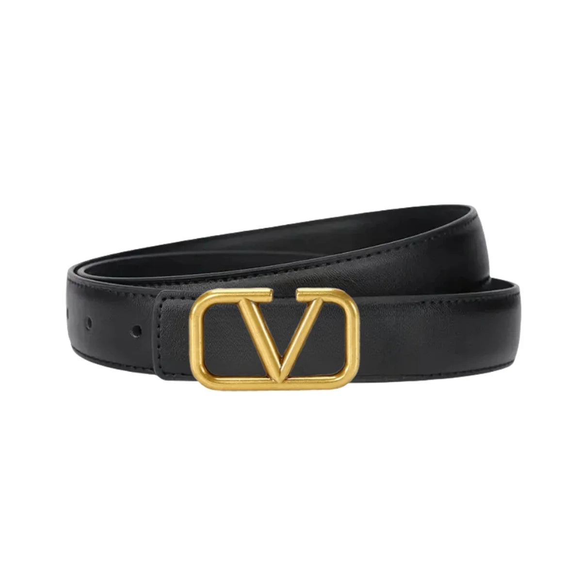 Women's fashionable sports belt, simple metal buckle belt, black suit and jeans clothing accessories
