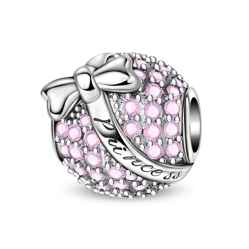 925 Sterling Silver Charm Beads | Butterfly, Crown, Heart & Perfume Bottle Zircon Charms for Women
