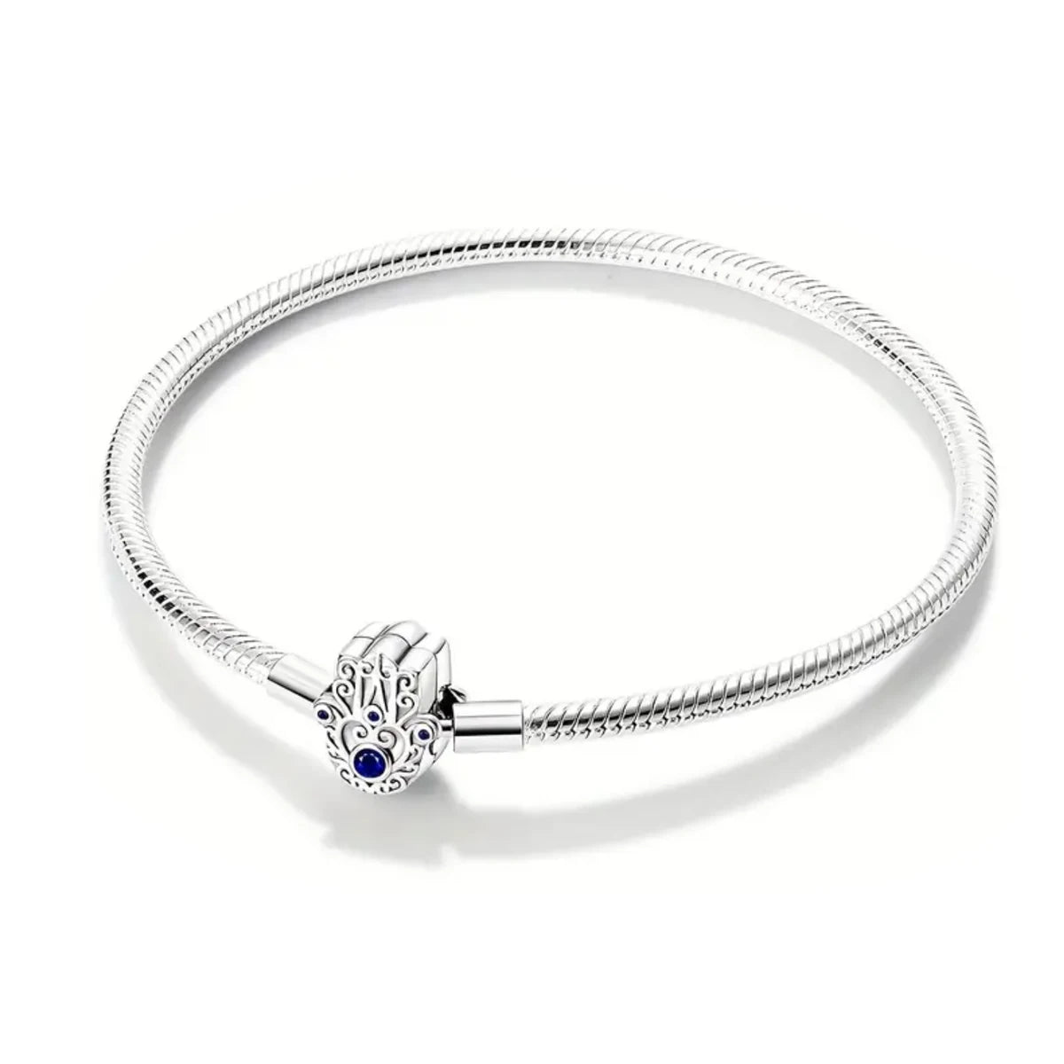 925 Sterling Silver Shell Family Tree Heart Bracelet - Charm Bangle