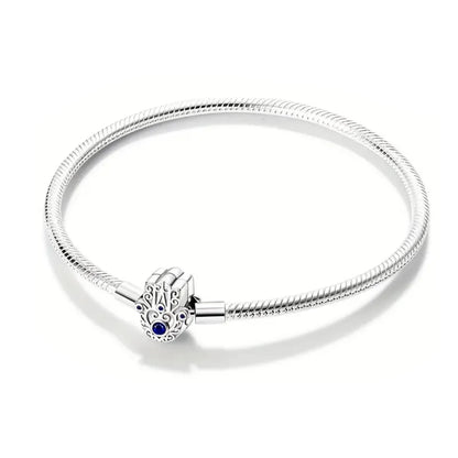 925 Sterling Silver Shell Family Tree Heart Bracelet - Charm Bangle