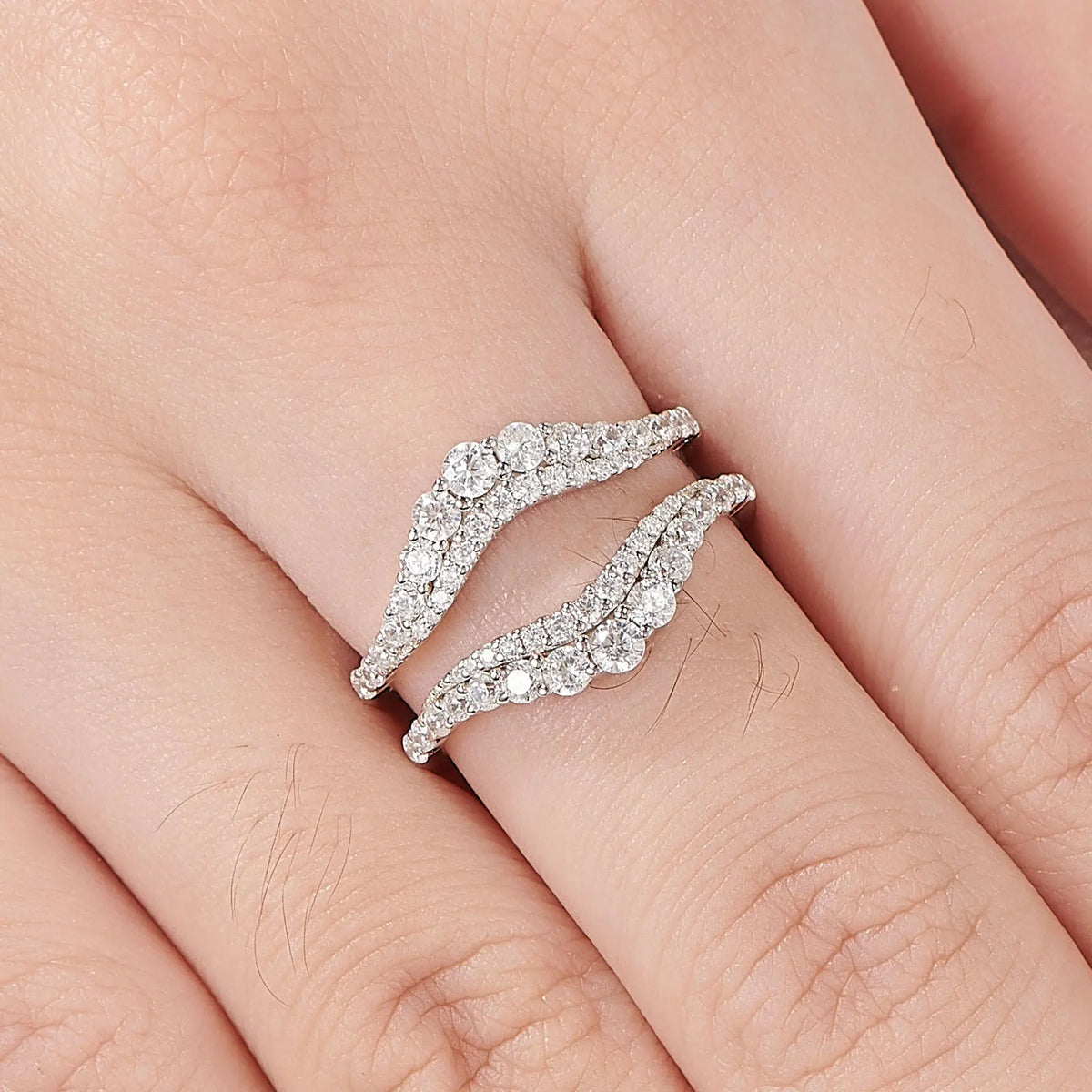 Moissanite Eternity Wedding Band — 70 Stones D VVS1 925 Silver | Ring Enhancer