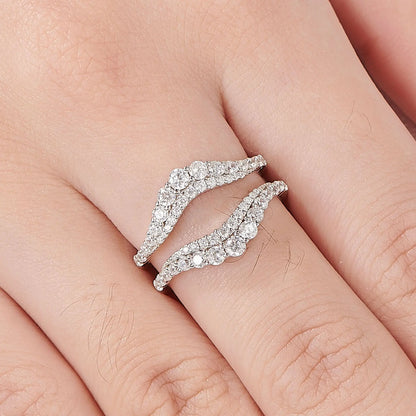 Moissanite Eternity Wedding Band — 70 Stones D VVS1 925 Silver | Ring Enhancer