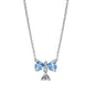 925 Sterling Silver Blue Bow Zircon Fine Jewelry | Earrings, Necklace & Ring for Women