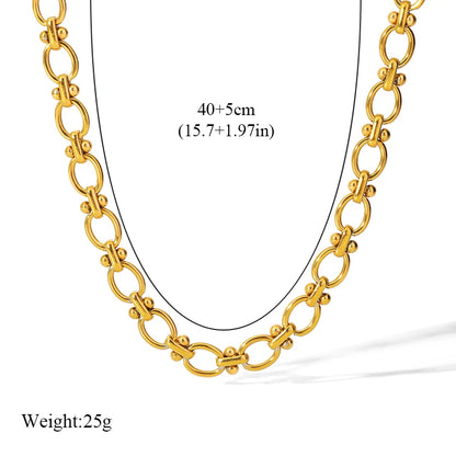 EILIECK 316L Stainless Steel Metal Chain Necklace For Women Fashion 18K Gold Plated Neck Chain Waterproof Jewelry Lady Gift