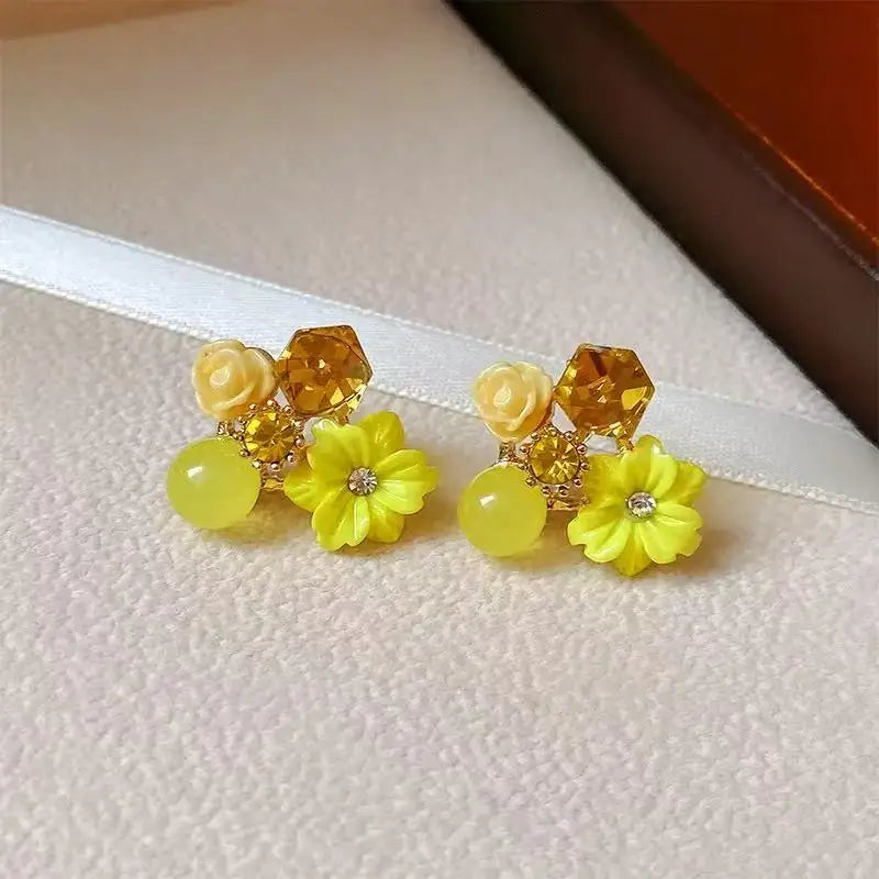 2PCS Fashion Advanced Sense Shiny Letter Earrings For Women Girls Minimalist Versatile Earrings Jewelry Accessories Gifts