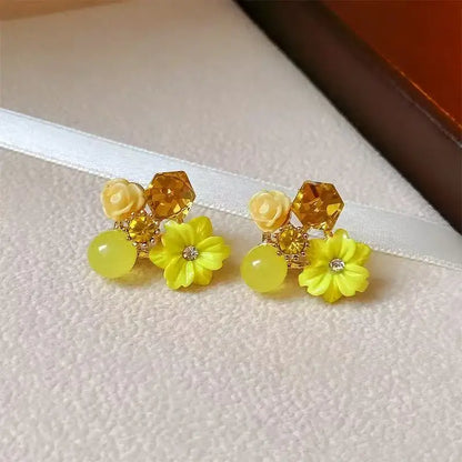 2PCS Fashion Advanced Sense Shiny Letter Earrings For Women Girls Minimalist Versatile Earrings Jewelry Accessories Gifts