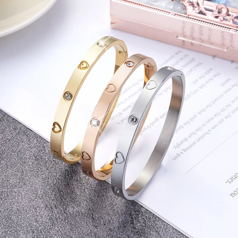 Luxury White Shell Bracelet - Titanium Steel Bangle for Women