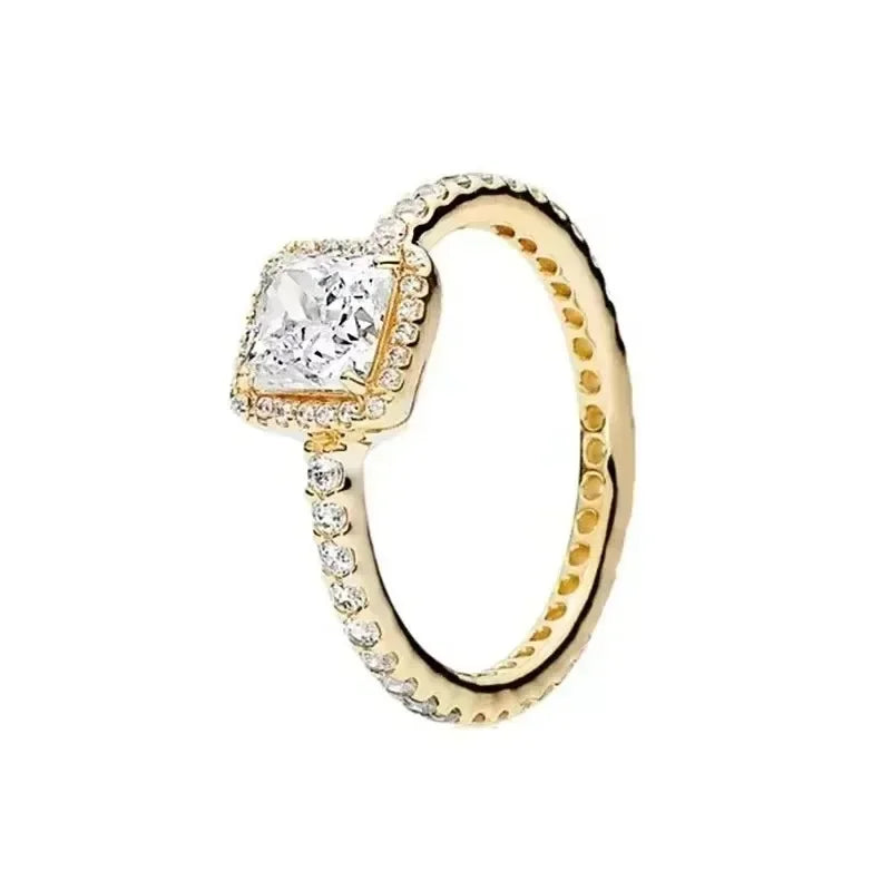 Hot selling 925 sterling silver classic dazzling crown round hearts ring exquisite women's light luxury charm ring jewelry gift