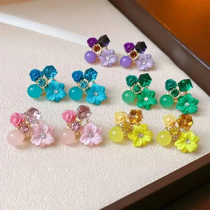 2PCS Fashion Advanced Sense Shiny Letter Earrings For Women Girls Minimalist Versatile Earrings Jewelry Accessories Gifts