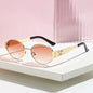 Oval Metal Frame Sunglasses — Retro Gold-Edged Gradient Lenses | Women & Men
