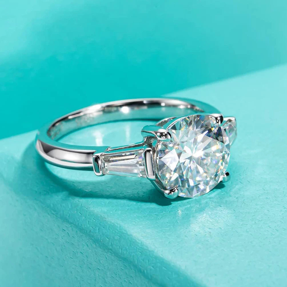 Moissanite Cocktail Ring - 925 Sterling Silver, 1ct & 2ct, D Color, NGTC Certified