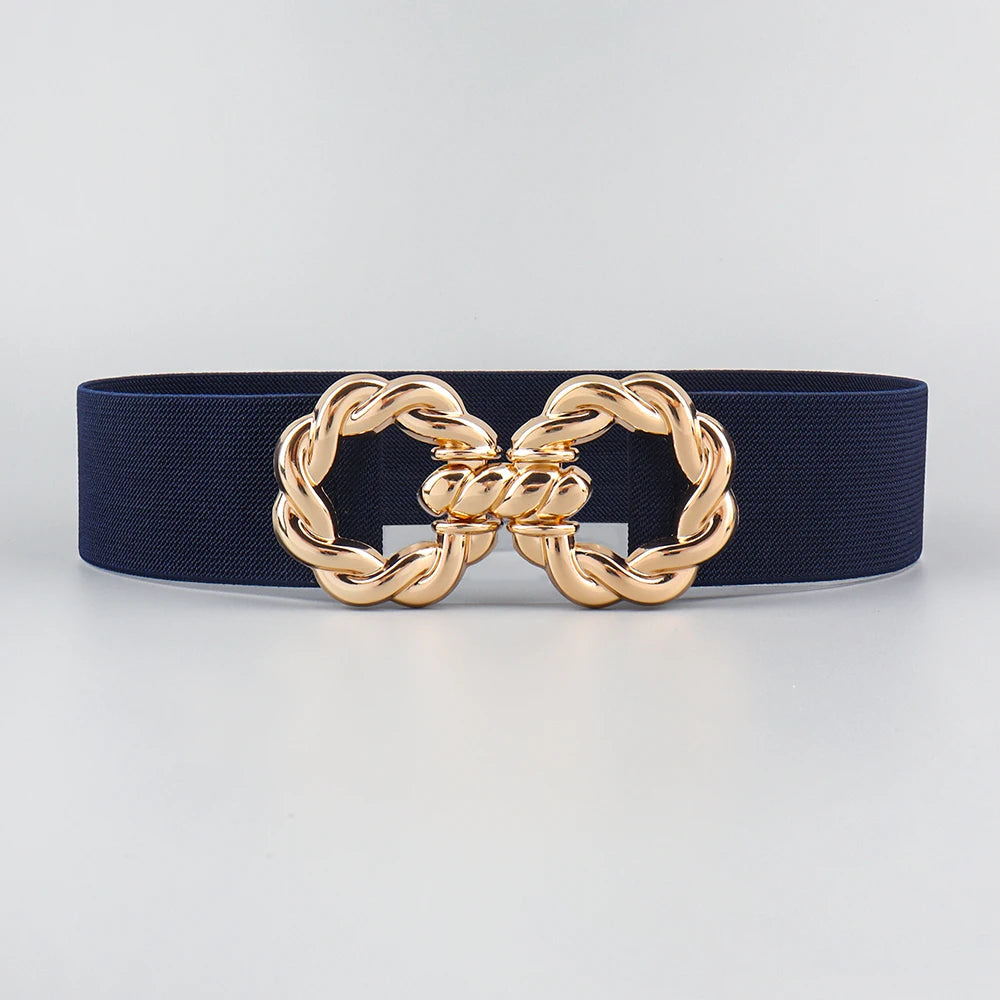 Waist Belt Women's Belt Corset Wide Elastic Dress Belt Luxury Designer Brand Stretch Elastic Wide Corset Metal Buckle Waistband