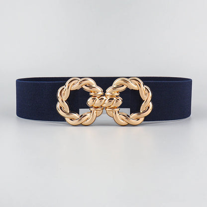 Waist Belt Women's Belt Corset Wide Elastic Dress Belt Luxury Designer Brand Stretch Elastic Wide Corset Metal Buckle Waistband