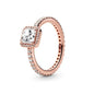 New 925 sterling silver classic rose gold ring, sparkling water droplet crown charm ring, ladies' light luxury exquisite gift