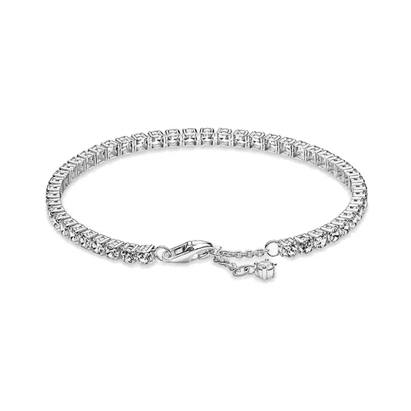 Brand new 925 sterling silver zirconia exquisite tennis star bracelet for women DIY original charm beads exquisite jewelry