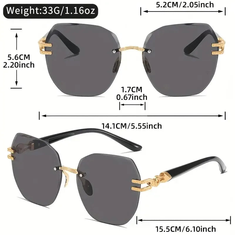 Women's Frameless Fashion Sunglasses - UV400 Geometric Party Style