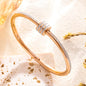 UILZ Gold Plated Cuff Bangle Copper Material Cubic Zircon Stone Rhodium Plated Size Adjustable Cuff Bracelet Girl Fashion Gifts