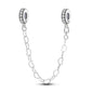 925 Sterling Silver Heart, Infinity & Triple Jewel Safety Chain Charm | Fits Pandora & Most Bracelets