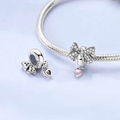 925 Sterling Silver Charm Beads | Butterfly, Crown, Heart & Perfume Bottle Zircon Charms for Women