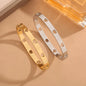 Star & Heart Stainless Steel Bangle Bracelet | Rose Gold, Gold & Silver