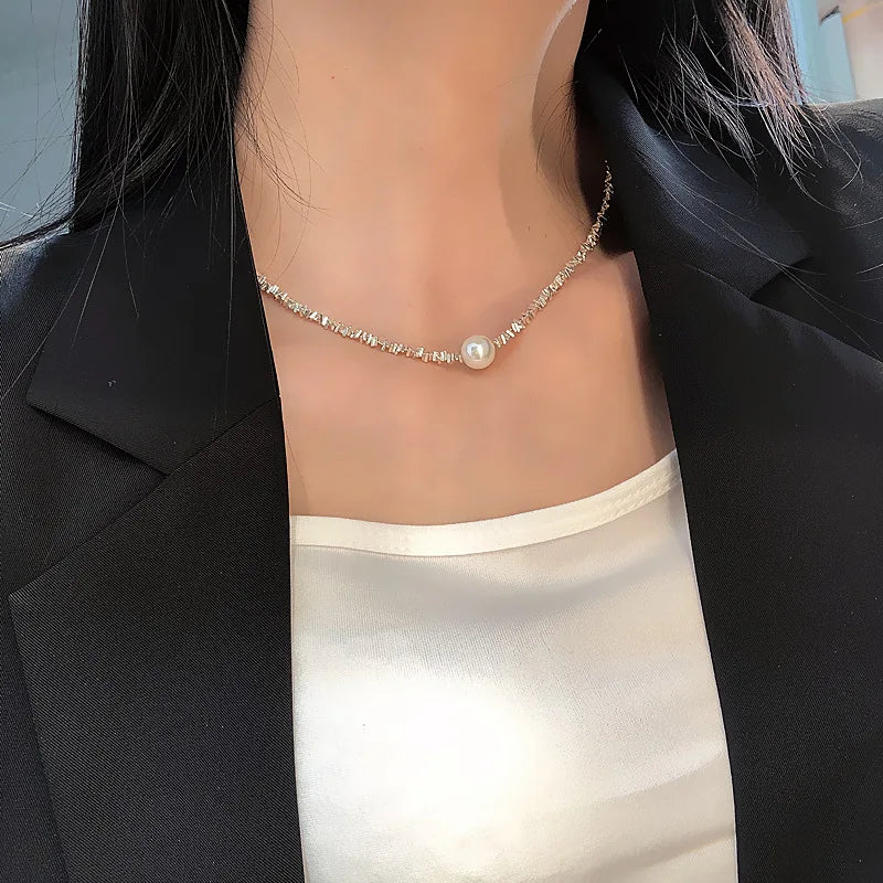 925 Sterling Silver Freshwater Pearl Chain Necklace for Women | Fine Jewelry | Wedding, Party & Birthday Gift