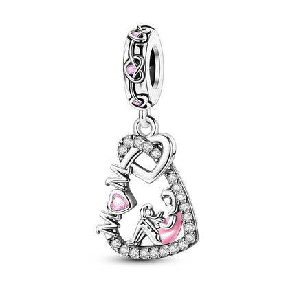 925 Sterling Silver Tree of Life, Peach Heart & Sweet Love Charm Bead | Fits Bracelets & Necklaces
