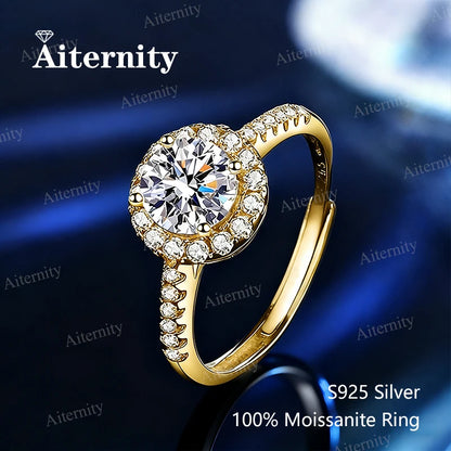 Moissanite Solitaire Ring - 925 Sterling Silver, 0.5ct to 2ct, D Color VVS1, GRA & CMA Certified