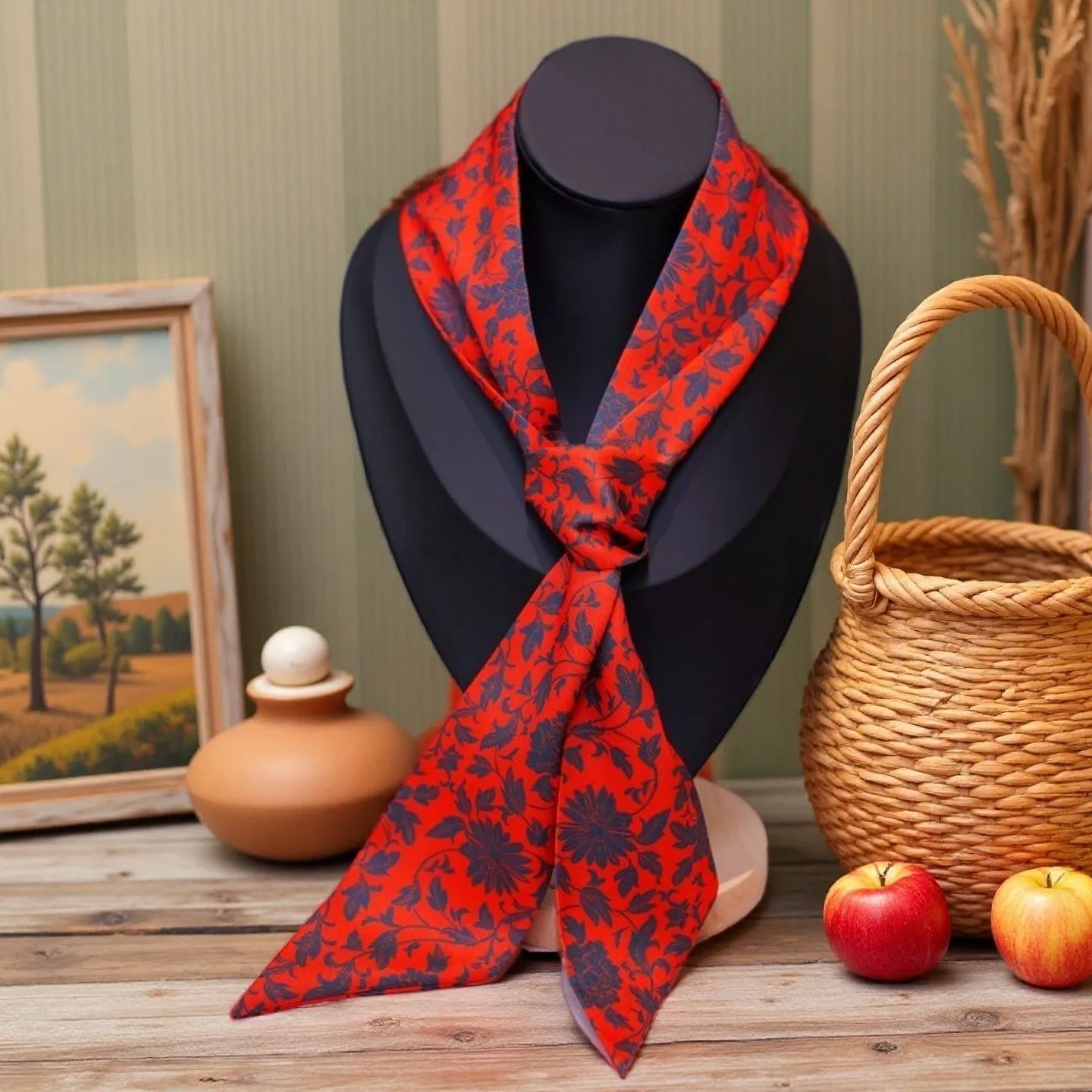 Silk Scarf Ribbon Hair Tie for Women Long Printed Accessory Bag Handle Decoration Neck Wrap Stylish Headband Multiuse