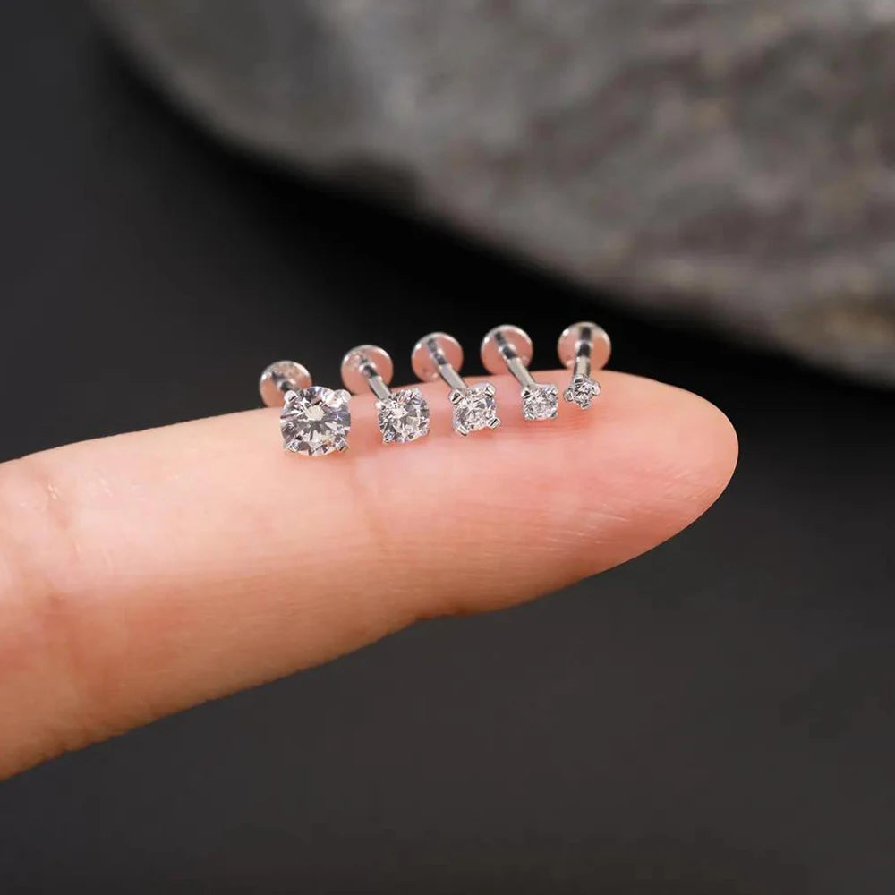 Moissanite Stud Earrings - 925 Sterling Silver, 0.03-1.2ct, D Color, GDTC Certified