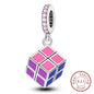 925 Sterling Silver Pink Pendant Charm Bead | Fits Pandora Bracelets & Necklaces | DIY Fine Jewelry