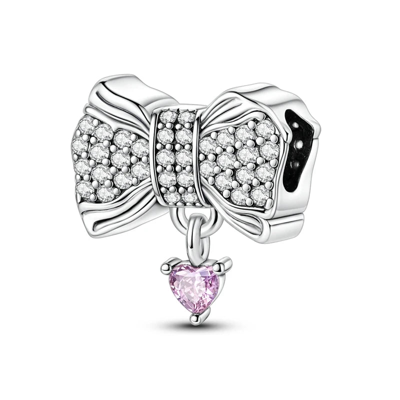 925 Sterling Silver Charm Beads | Butterfly, Crown, Heart & Perfume Bottle Zircon Charms for Women